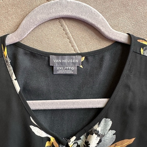 Van Heusen Blue Asymmetrical Tie Front Blouse - Picture 2 of 7